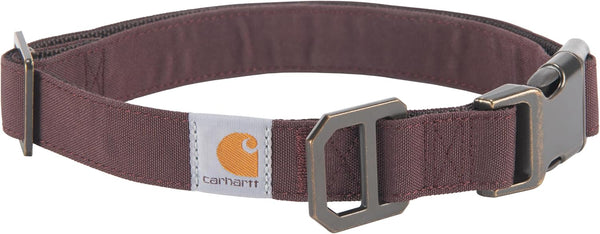 Carhartt Nylon Duck Dog Collar, Large, Fully Adjustable Durable 2-Ply Cordura Nylon Canvas, Deep Wine