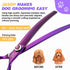 JASON 7.5" Professional Curved Thinning Shears for Dog Grooming, Japanese 440C Stainless Steel Blender Shears, 65