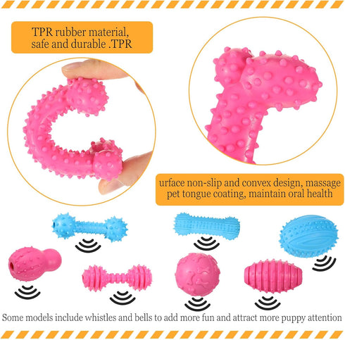 Jenaai 50 Pack Puppy Chew Toys for Teething, Soft Interactive Dog Toys, Assorted Styles for Small Dogs Anxiety Relief