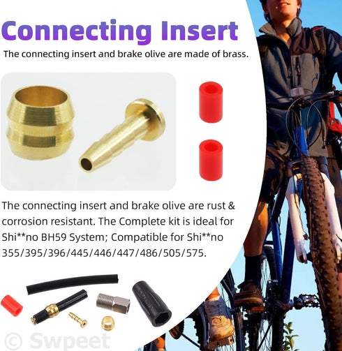 Swpeet 25Pcs Bicycle Hydraulic Disc Brake Hose Kit: Complete Tool Set for Installing Brake Olive and Inserts