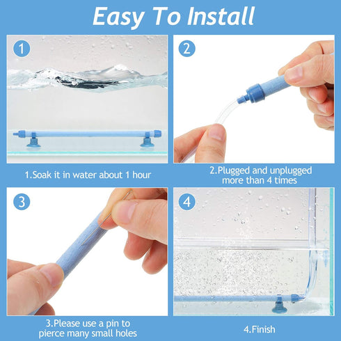 Honoson 4 Pieces Air Stone Bar, 10 Inch with Suction Cups, Aquarium Bubble Wall Tube for Hydroponics Pump