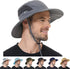 UPF 50+ Fishing Sun Hat for Men Women, Waterproof Wide Brim Boonie Bucket Hat for Beach Hiking Garden