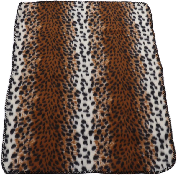 Fleece Pet Blanket, Warm and Comfortable Kennel Blanket for Camping, Travel, and Beach (Leopard Print, S)