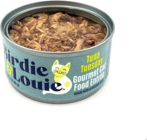 Pack 3 Oz 24 Birdie & Louie Tuna Tuesday/Seafood Sunday Variety Wet Cat Food Gourmet Entrees Cans Bulk Case of Cans