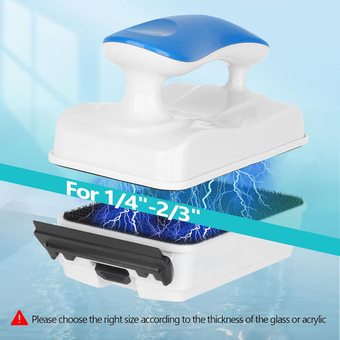 Acrylic,2 1/4"-2/3" AQQA Aquarium Magnet Glass Cleaner,Dolphin Series-Fish Tank Algae Scraper Brush Cleaner for Glass