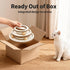 Lulu's world 11-Inch Interactive Cat Toys for Indoor Cats, Wooden Cat Ball Track with Puzzle Top, Anti-Tip Cat Tower