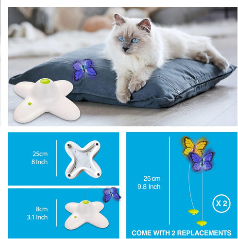ALL FOR PAWS Cat Toys Interactive Butterfly Flutter Bug Cat Automatic Toy Stimulating Kitty Toys Enrichment for Indoor
