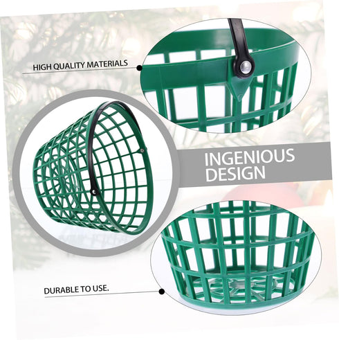 1pc Garneck Golf Basket bucket with handle Golfball Container with Handle accessories gadgets for kids holder driving