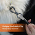 NTR Dog Training Leash, 10FT Check Cord Rope Lead with 2 Swivel Hooks, Reflective Threads, Soft Rubber Handle - Grey