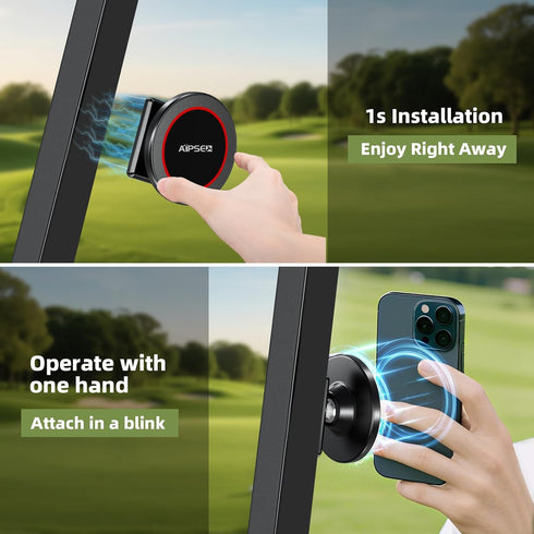 AIPSET 12-17 Roykaw Magnetic Phone Holder Compatible with Magsafe Phone, Golf Cart Phone Holder, Gym Phone Mount