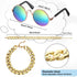7 Pieces Dog Costume Set with Adjustable Gold Pet Chain and Funny Cute Sunglasses for Small Dogs