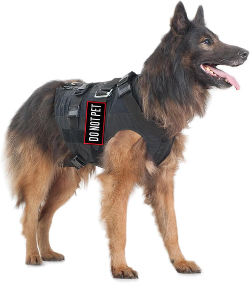 12 Pieces Removable Tactical Dog Harness Patches, Service Dog Vest Patches Do Not Pet & Emotional Support