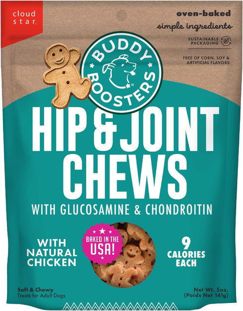 Buddy Biscuits Boosters, 5 oz. Bag of Hip and Joint Soft Chews Dog Treats with Natural Chicken