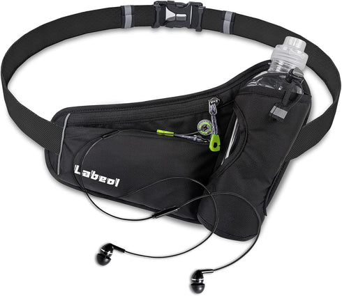 Labeol Waist Pack, Waterproof Hydration Belt with Water Bottle Holder, Adjustable Fanny Pack for Running Hiking Cycling