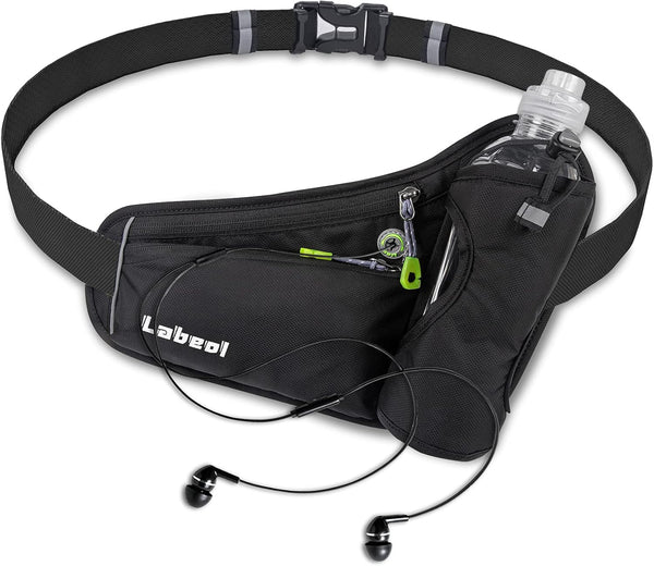 Labeol Waist Pack, Waterproof Hydration Belt with Water Bottle Holder, Adjustable Fanny Pack for Running Hiking Cycling