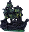 Aquarium Decorations - Small Sailboat Pirate Ship Glass Fish Tank Ornament, Freshwater Saltwater Decor