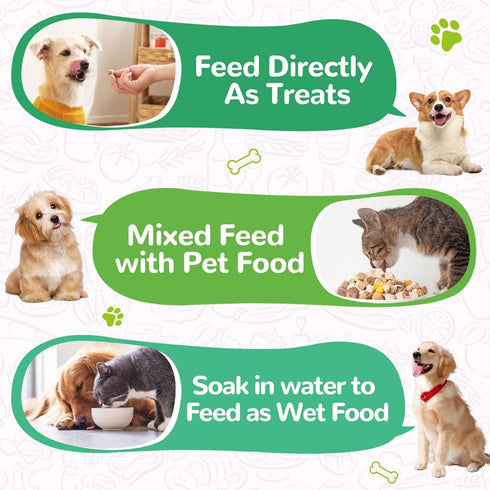 Freeze Dried Chicken Heart Pet Treats - High Protein Freeze-Dried Pet Food for Dogs, Cats, 3.2oz, Rawhide Free, Gluten