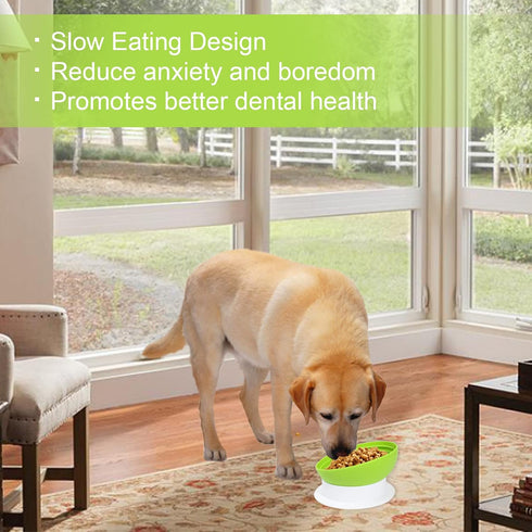 Silicone Dog Bowl, Detachable Slanted Dog Lick Bowl, Slow Feeder Puzzle for Anxiety, Calming, and Boredom