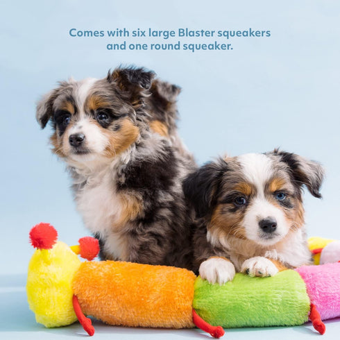 ZippyPaws Deluxe Caterpillar Dog Toy, 30" Squeaky Pet Toy for Medium & Large Dogs, Soft Plush Chew Toy