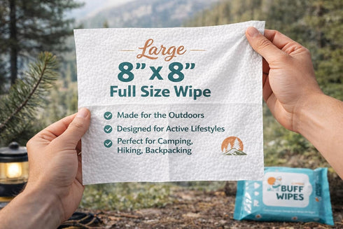 8 8 Inch Backpacking 24 Count Camping Wet Wipes x Full Body Wipes Biodegradable Unscented Outdoor Travel Wipes