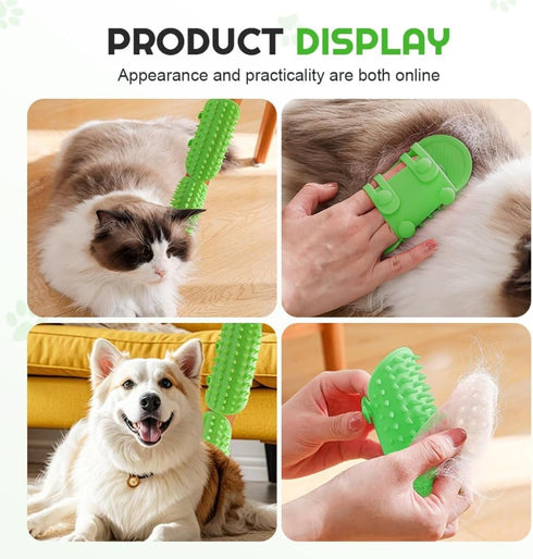 GHSGHS 2-in-1 6.29x4.72x0.39in (Black,1) Self Grooming Cat Brush Toy - Interactive Cat Groomer & Massage Brush