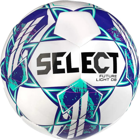 Select Future Light DB Kids V23 Soccer Ball, Unisex, White/Purple/Green, Size 4