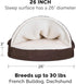 Furhaven 26" Round Memory Foam Dog Bed for Medium/Small Dogs, Removable Washable Cover, Espresso
