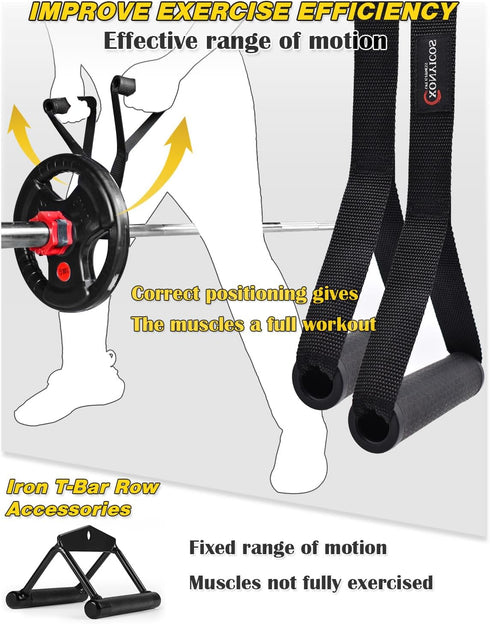 Gym Portable T Bar Row Straps Handle for Olympic Bars, Barbell Grips Landmine Attachments for Strength Training
