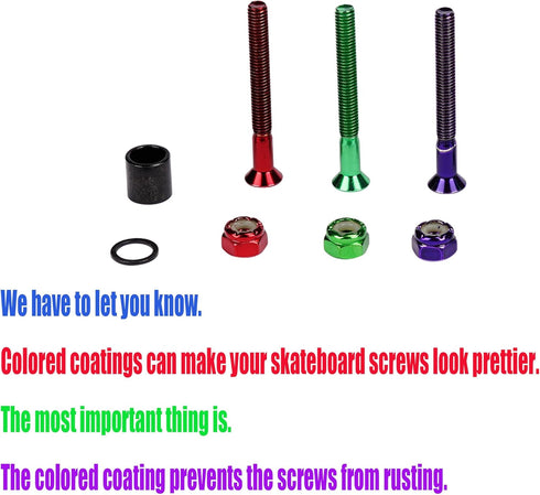 Skateboard Purple Hardware Kit - Mounting Screws & Nuts Set for Longboard Skateboard & Cruiser - Ultra Strong alloy