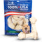 Pet Factory 100% Made in USA Beefhide 6" Knotted Bones Dog Chew Treats - Natural Flavor, 12 Count