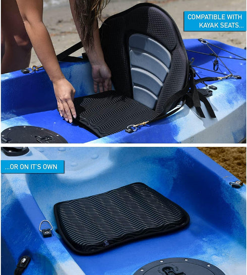Hornet Watersports Anti Slip Kayak Seat Cushion, Waterproof Seat Pad for Sit in Kayak, Canoe, Boat (2 Pack)