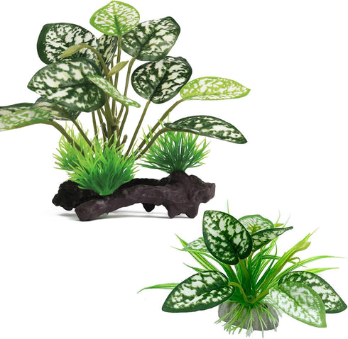 Reptile Artificial Plants, Terrarium Decorations, Aquarium Fish Tank Plant, Amphibian Habitat Accessories (M