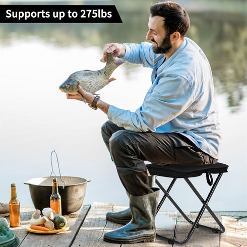 2 Pack 13 Inch Camping Stool Portable Folding Stool for Adults, Lightweight Small Foldable Stools for Fishing Hiking