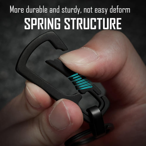 KeyUnity KM04 Titanium Carabiner Keychain Clip, Quick Release EDC Key Holder Organizer