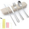 Travel Utensils Set, Reusable Camping Cutlery Set, Stainless Steel Flatware with Case, Includes Knife/Fork/Spoon/Straw