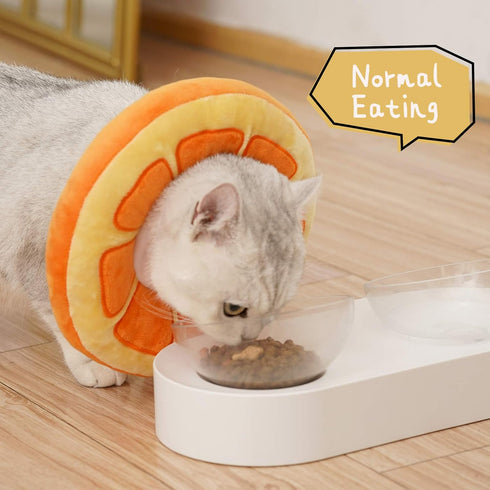 ANWA Adjustable Cat Cone Collar - Soft Cute Donut Collar for Kitten Recovery After Surgery, Prevent Licking