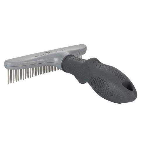 FURminator Dog/Cat Grooming Rake, Grooming Tool for Loose Hair and Tangles, Gray
