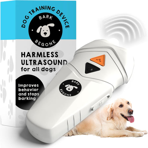 NEW 2024 Bark Begone Rechargeable Dog Trainer - Anti Barking Device, Ultrasonic Emitter, Long Range, Correct Poor