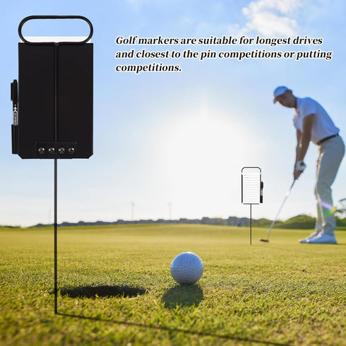 Niyanghome 4 50 4 Pcs Closest to The Pin Marker - Golf Metal Proximity Marker with Sheets Cards and Pens, Stainless