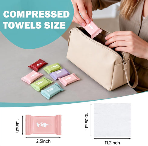 Treeroot 42 Pcs Disposable Compressed Towels, Disposable Washcloths for Adults, Disposable Towels for Travel, Thicker