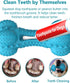 SCHITEC Squeaky Dog Chew Toy, Tough Durable Natural Rubber Bone with Toothbrush, Indestructible for Aggressive Chewers