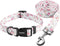 Ihoming Dog Collar and Leash Set for Medium Dogs, Floral Sky Design for Daily Outdoor Walking & Training