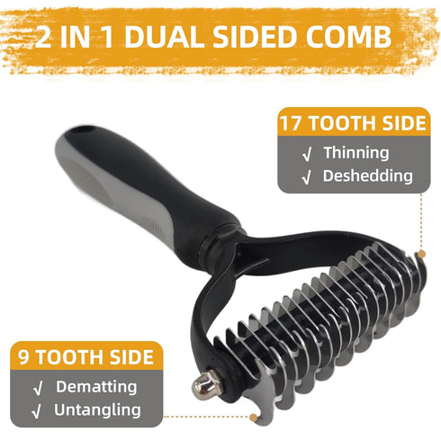 Dog Brush for Shedding, 9 PCS Pet Slicker Hair Brush Kit with Pet Nail Clipper and File, Grooming Deshedding Undercoat