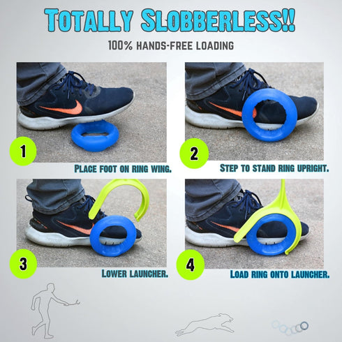 Gitit MAX! - Launcher + Ring, Epic Fetch Dog Toy for Medium to Large Dogs, Slobberless/Clean Hands Loading