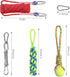 Spring Pole Dog Rope Toy - 16.8 ft Rope & Spring Pole Kit with 2 Chew Rope Toys for Medium Large Dogs