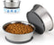 Stainless Steel Dog Bowl Set of 2, Metal Bowls with Suction Base, Rubber Bottom & Easy Clean (Gray, 2 Pack)