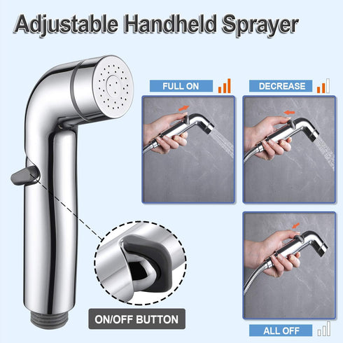 Dog Shower Attachment Metal, YDmeet Pet Shower Attachment for Fast Pet Bathing, Adjustable Sprayer, 8 ft Hose, Chrome