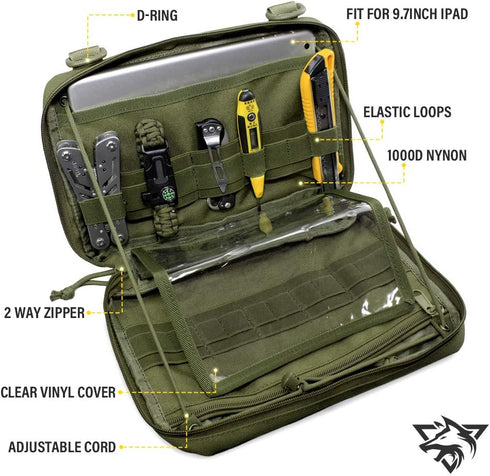 WYNEX Tactical Admin Molle Pouch, Medical EDC Utility Bag Shell Design Attachment Pouches for Hiking