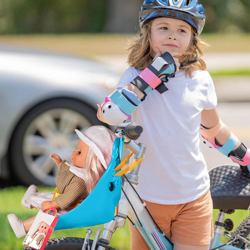 Generic Doll Bike Seat | Children Bicycle Doll Seat | Adjustable Decorative Babys Toy Carrier with Safety Strap |