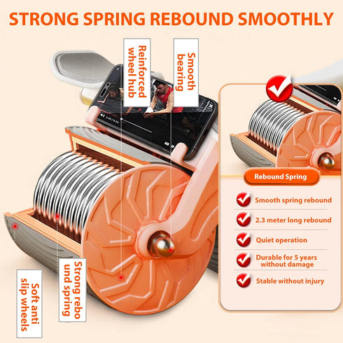Uota Elbow Support Automatic Rebound Abdominal Wheel - Ab Roller for Core Strengthening Fitness Training